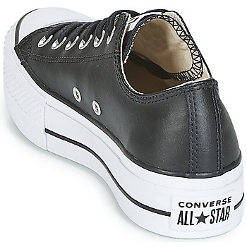 Converse CHUCK TAYLOR ALL STAR LIFT CLEAN OX LEATHER Czarny / Biały