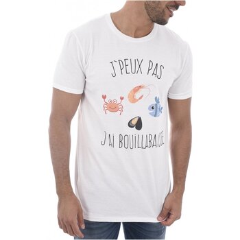 tekstylia Męskie T-shirty z krótkim rękawem Les Tricolores J'PEUX PAS J'AI BOUILLABAISSE Biały