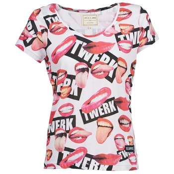 tekstylia Damskie T-shirty z krótkim rękawem Eleven Paris HEKATE Biały / Różowy