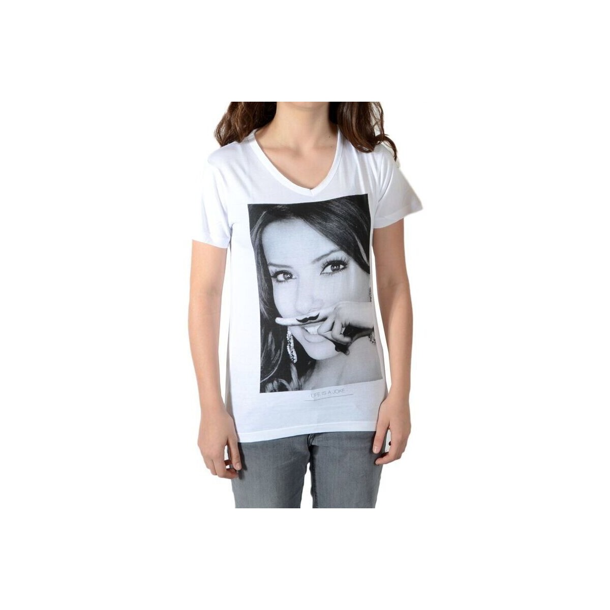 tekstylia Dziewczynka T-shirty z krótkim rękawem Eleven Paris 40297 Biały